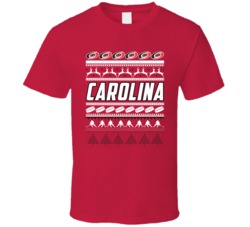 Carolina Hockey Ugly Christmas Sweater Holiday Sports Fan Gift T Shirt