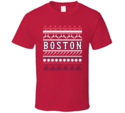 Boston Baseball Ugly Christmas Sweater Holiday Sports Fan Gift T Shirt