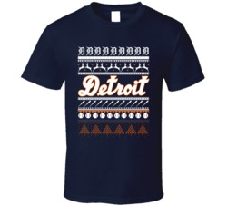 Detroit Baseball Ugly Christmas Sweater Holiday Sports Fan Gift T Shir