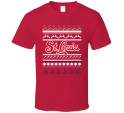 St Louis Baseball Ugly Christmas Sweater Holiday Sports Fan Gift T Shi