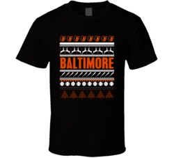 Baltimore Baseball Ugly Christmas Sweater Holiday Sports Fan Gift T Sh