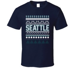 Seattle Baseball Ugly Christmas Sweater Holiday Sports Fan Gift T Shir
