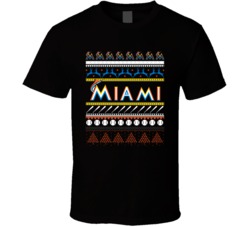 Miami Baseball Ugly Christmas Sweater Holiday Sports Fan Gift T Shirt