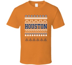 Houston Baseball Ugly Christmas Sweater Holiday Sports Fan Gift T Shir