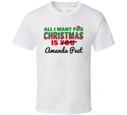 All I Want For Christmas Is Amanda Peet Sexy Women Celebrity Fan T Shi