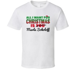 All I Want For Christmas Is Marla Sokoloff Sexy Women Celebrity Fan T 