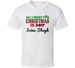All I Want For Christmas Is Irina Shayk Sexy Women Celebrity Fan T Shi