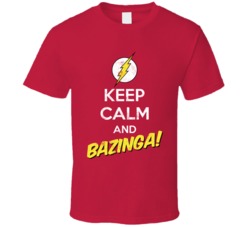 Keep Calm And Bazinga Big Bang Theory Worn Look T Shirt