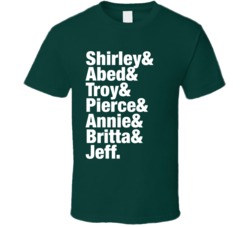 Community TV Show Characters Name T Shirt