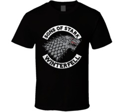 Sons Of Stark Winterfell Game Of Thrones GoT Worn Look T Shirt