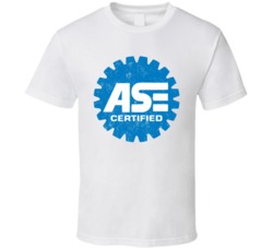 ASE Automobile Car Parts Cool Distressed Style Brand Logo Emblem T Shi