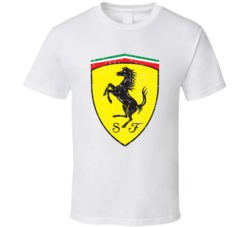 Ferarri Automobile Car Parts Cool Distressed Style Brand Logo Emblem T