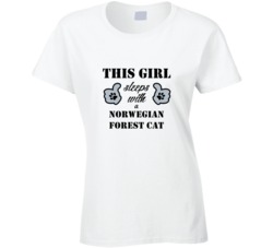 This Girl Sleeps With a Norwegian Forest Cat Dog Lover T shirt