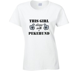 This Girl Sleeps With a Pekehund Dog Lover T shirt