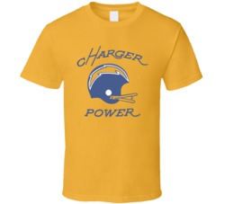 San Diego Chargers Charger Power Football NFL Vintage Look Retro Fan T