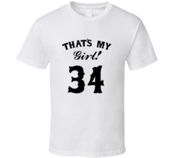 That's My Girl! Number 34 Proud Sports Parent T shirt