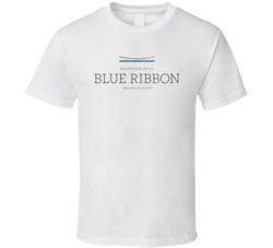Blue Ribbon Cool Popular Food Restaurant Brand Logo Gift T Shirt