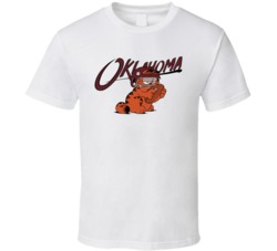 University OU Sooners Garfield Cartoon NCAA Football T-Shirt