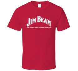 Jim Beam The World's Finest Bourbon Since 1795 Logo Label T Shirt