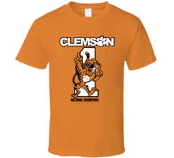 Clemson 1981 Number 1 College Football Vintage Look Fan T Shirt