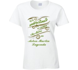 Never Underestimate Woman Who Drives Aston Martin Lagonda Car T shirt
