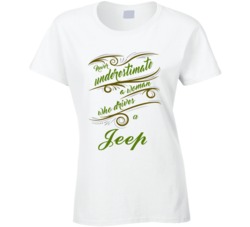 Never Underestimate Woman Who Drives Jeep Car T shirt