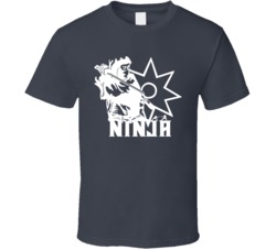 Ninja Star White Sword Martial Arts T Shirt