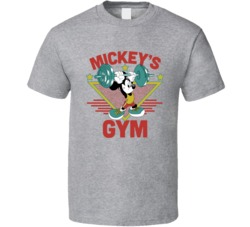 Walt Disney Mickey Mouse GYM Bodybuilder Tourist Punk Rock T Shirt