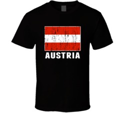 Austria Country Flag Patriotic Distressed T Shirt