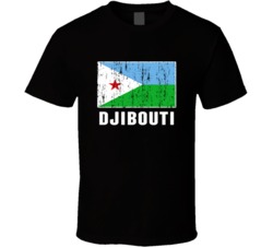 Djibouti Country Flag Patriotic Distressed T Shirt