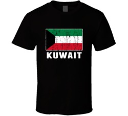 Kuwait Country Flag Patriotic Distressed T Shirt