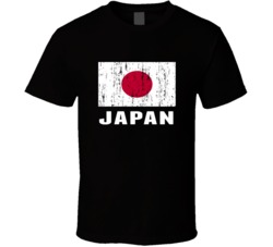 Japan Country Flag Patriotic Distressed T Shirt