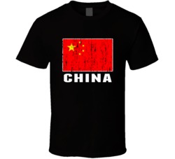 China Country Flag Patriotic Distressed T Shirt
