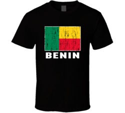 Benin Country Flag Patriotic Distressed T Shirt