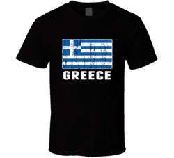 Greece Country Flag Patriotic Distressed T Shirt