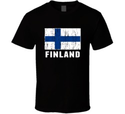 Finland Country Flag Patriotic Distressed T Shirt