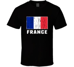 France Country Flag Patriotic Distressed T Shirt