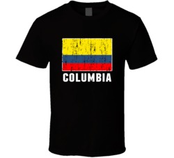 Columbia Country Flag Patriotic Distressed T Shirt