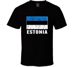 Estonia Country Flag Patriotic Distressed T Shirt
