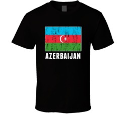 Azerbaijan Country Flag Patriotic Distressed T Shirt