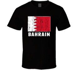 Bahrain Country Flag Patriotic Distressed T Shirt