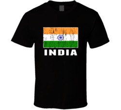 India Country Flag Patriotic Distressed T Shirt