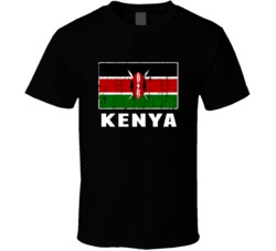 Kenya Country Flag Patriotic Distressed T Shirt