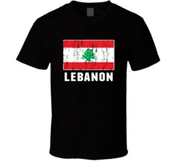 Lebanon Country Flag Patriotic Distressed T Shirt