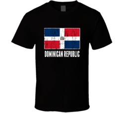 Dominican Republic Country Flag Patriotic Distressed T Shirt