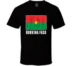 Burkina Faso Country Flag Patriotic Distressed T Shirt