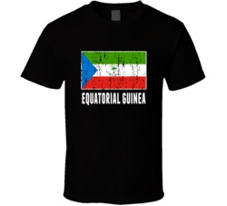 Equatorial Guinea Country Flag Patriotic Distressed T Shirt
