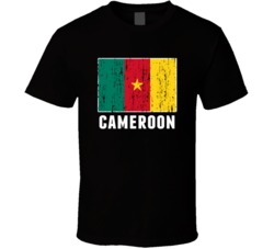 Cameroon Country Flag Patriotic Distressed T Shirt