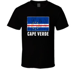 Cape Verde Country Flag Patriotic Distressed T Shirt