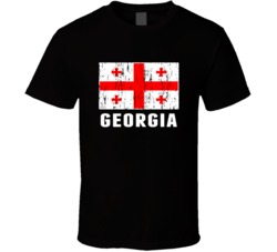 Georgia Country Flag Patriotic Distressed T Shirt